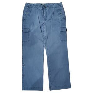 EDDIE BAUER Pants MERCER FIT Womens 14 Brown Cargo Pockets Mid Rise Straight